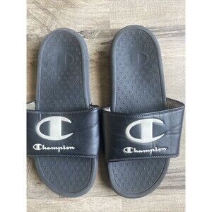 Champion Slide Sandals Flip Flop Size 8M Black and White
